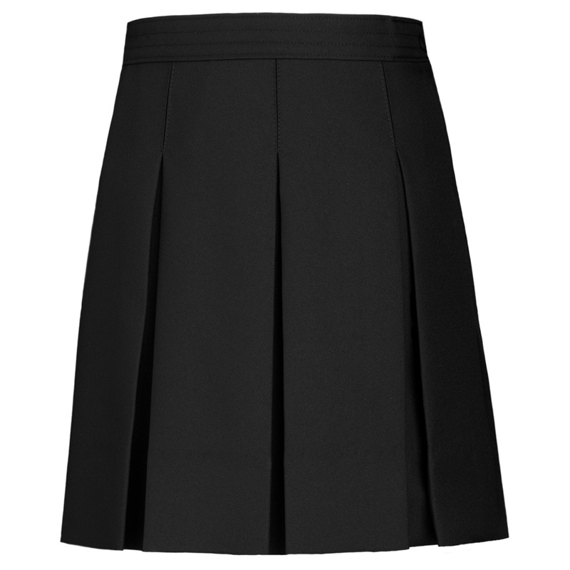 Hipstitched Box Pleat Skirt|007 – Black|Youth – G7 Girls  Size 7|Youth – G8 Girls  Size 8|Youth – G10 Girls  Size 10|Youth – G12 Girls  Size 12|Youth – G14 Girls  Size 14|Youth – G16 Girls  Size 16|Youth – H6|Youth – H8|Youth – H10|Youth – H12|Youth – H14
