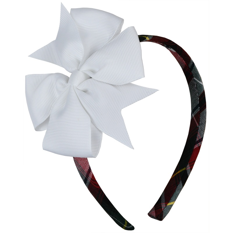 Slim Headband with Bow|195 – Bruce Plaid