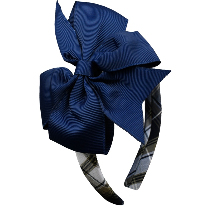 Slim Headband with Bow|353 – Alexander Plaid