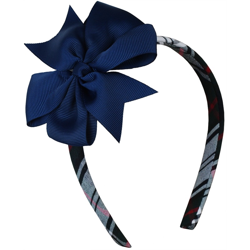 Slim Headband with Bow|415 – Lloyd Plaid