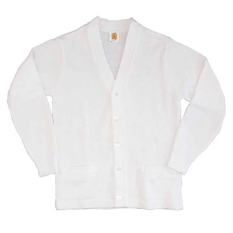 Cardigan Sweater|119 – White|Youth – YM Youth Size 10|Youth – YL Youth Size 12|Youth – YXL Youth Size 14-16|Adult Unisex – AS Adult|Adult Unisex – AM Adult|Adult Unisex – AL Adult|Adult Unisex – AXL Adult|Adult Unisex – A2XL Adult