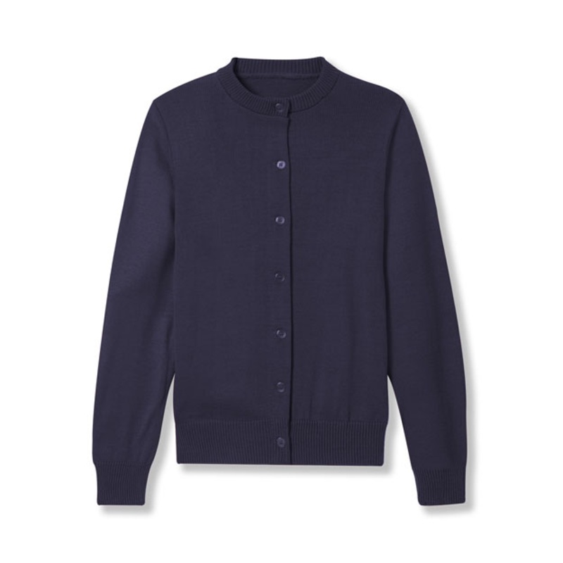 Jewel Neck Cardigan Sweater|067 – Navy|Youth – YXS Youth Size 5-6|Youth – YS Youth Size 7-8|Youth – YM Youth Size 10|Youth – YL Youth Size 12|Youth – YXL Youth Size 14-16|Adult Unisex – AS Adult|Adult Unisex – AM Adult|Adult Unisex – AL Adult|Adult Unisex