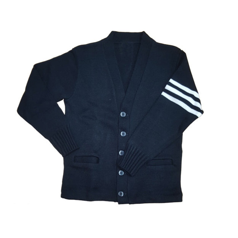 Varsity Cardigan Sweater|808 – Navy-White Stripe|Youth – YXS Youth Size 5-6|Youth – YS Youth Size 7-8|Youth – YM Youth Size 10|Youth – YL Youth Size 12|Youth – YXL Youth Size 14-16|Adult Unisex – AS Adult|Adult Unisex – AM Adult|Adult Unisex – AL Adult|Ad