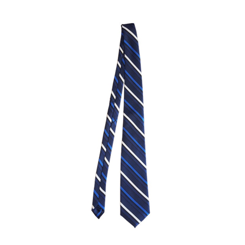 Classic Tie|BWB – Blue-White-Black Stripe|Size Range – 48|Size Range – 54|Size Range – 60