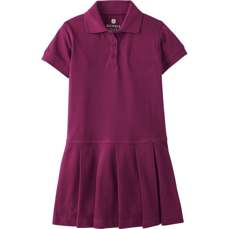 Pleated Piqu Polo Dress|130 – Wine|Toddler – TD2 Toddler 2 – Youth 3XS|Toddler – TD3 Toddler 3 Youth 2XS|Toddler – TD4 Toddler 4|Youth – YXS Youth Size 5-6|Youth – YS Youth Size 7-8|Youth – YM Youth Size 10|Youth – YL Youth Size 12|Youth – YXL Youth Siz