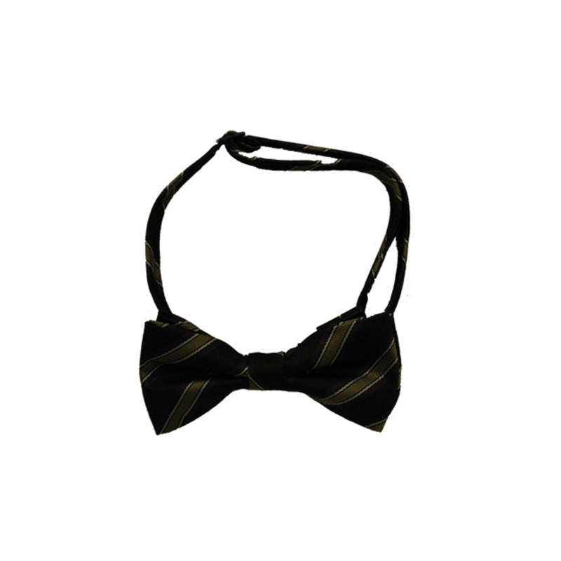 Pre-Tied Bow Tie|BKT – Black-Tan Stripe