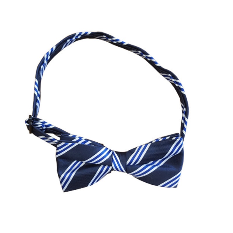Pre-Tied Bow Tie|NRW – Navy-Royal-White Stripe