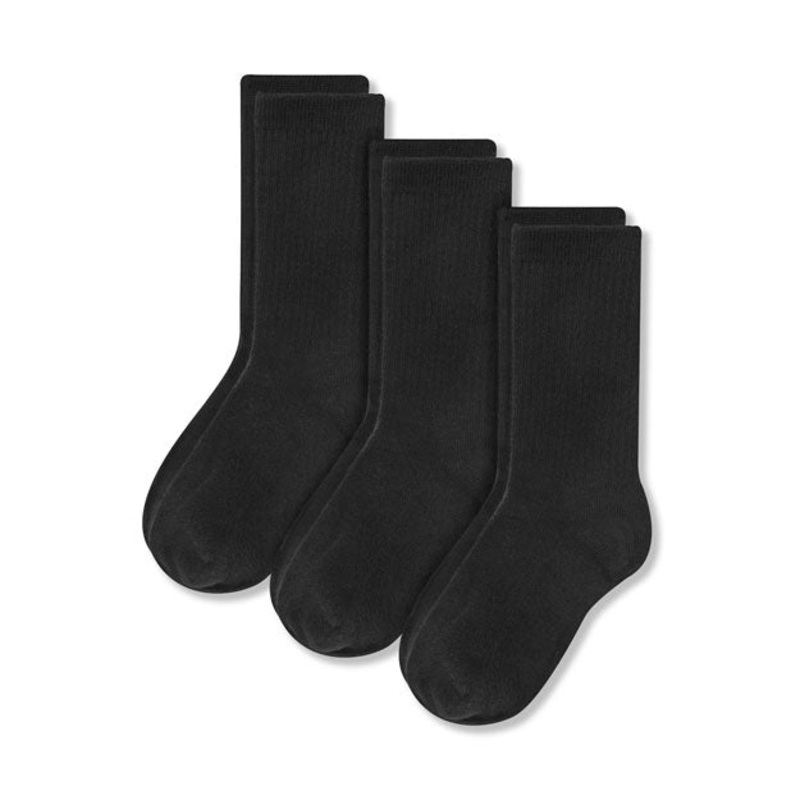 Crew Socks – 3 Pack|007 – Black|Size Range – S Small|Size Range – M Medium|Size Range – L Large|Size Range – XL Extra Large
