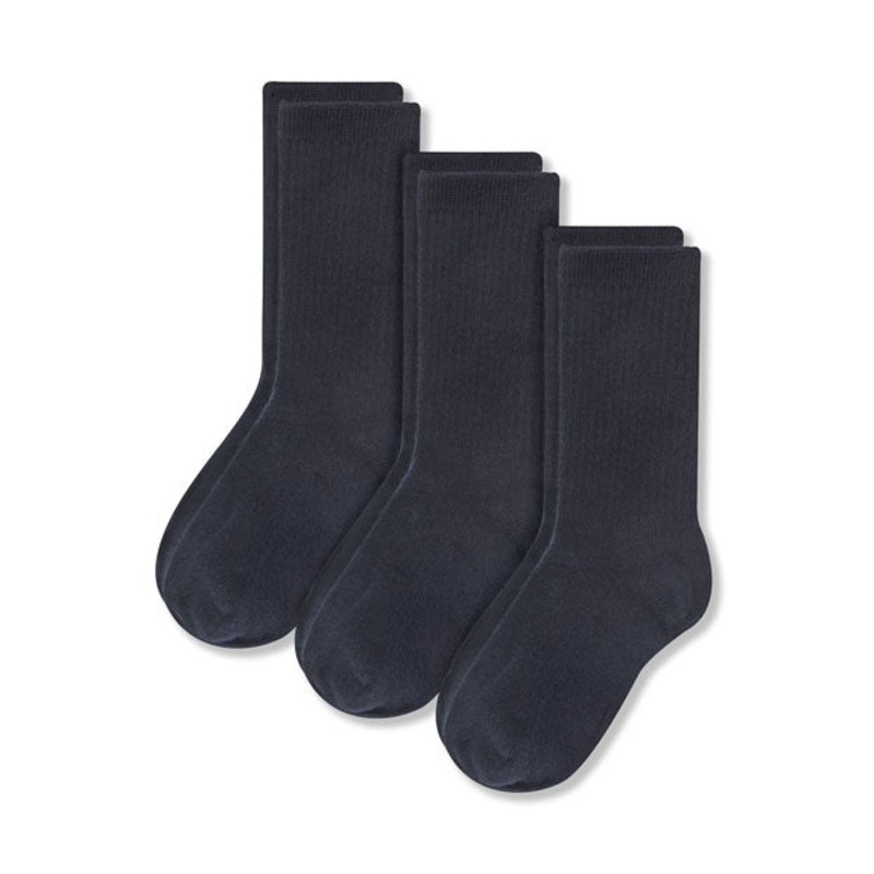 Crew Socks – 3 Pack|067 – Navy|Size Range – S Small|Size Range – M Medium|Size Range – L Large|Size Range – XL Extra Large