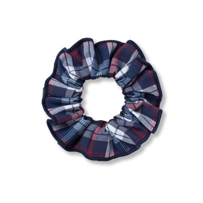 Scrunchie|567 – Navy-White-Red-Lt. Blue Plaid