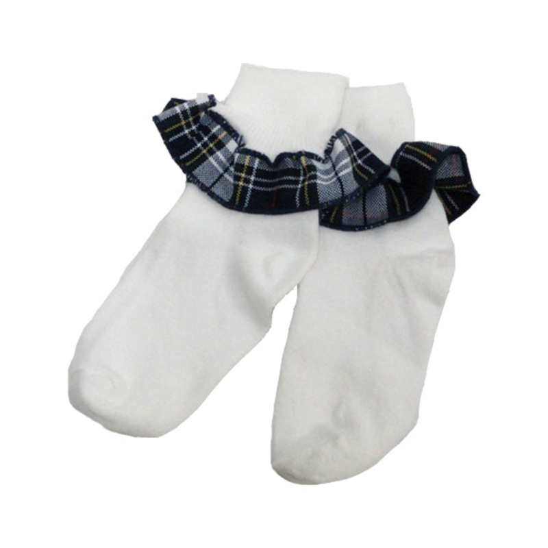 Trim Socks|455 – Marymount Plaid|Size Range – XS Extra Small|Size Range – S Small|Size Range – M Medium|Size Range – L Large
