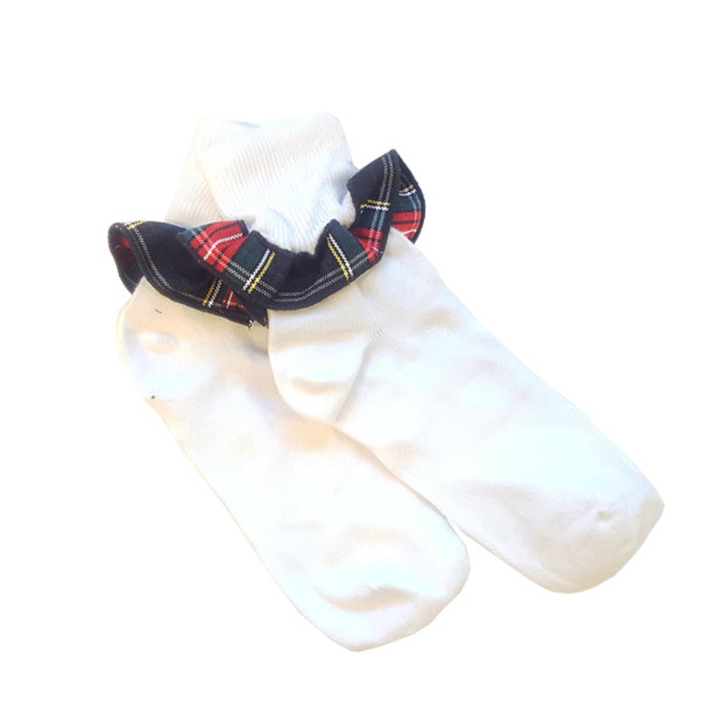 Trim Socks|575 – D Arcy Plaid|Size Range – XS Extra Small|Size Range – S Small|Size Range – M Medium|Size Range – L Large