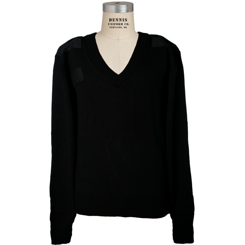 V-Neck Pullover Sweater with Epaulettes