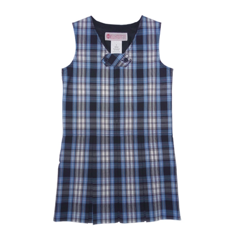 Front Zip Jumper|501 – Lt. Blue-Navy-White Plaid|Toddler – G2 Girls  Size 2|Youth – G3 Girls  Size 3|Youth – G4 Girls  Size 4|Youth – G5 Girls  Size 5|Youth – G6 Girls  Size 6|Youth – G7 Girls  Size 7|Youth – G8 Girls  Size 8|Youth – G10 Girls  Size 10|Yo