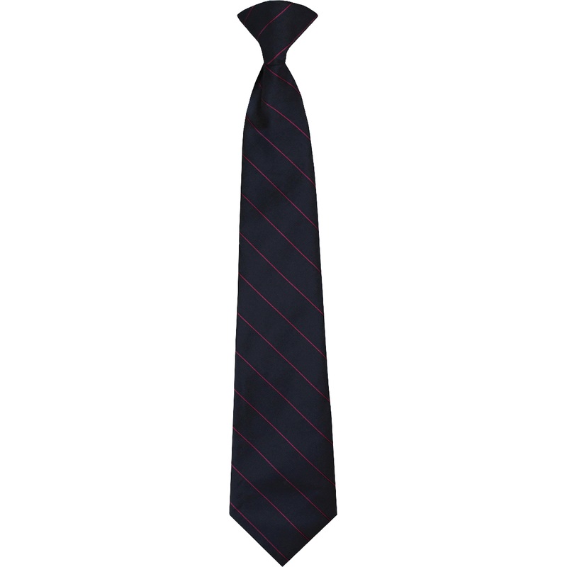 Clip-On Tie|171 – Navy with Red Pinstripe|Size Range – 16|Size Range – 18