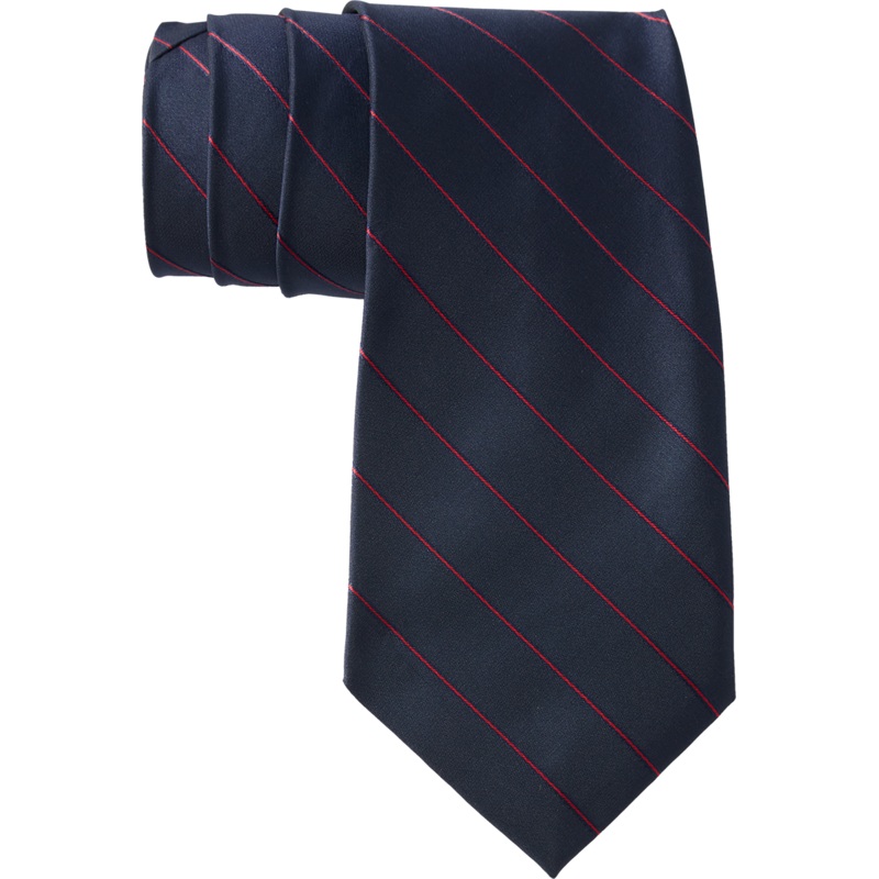 Traditional Necktie|171 – Navy with Red Pinstripe|Size Range – 57