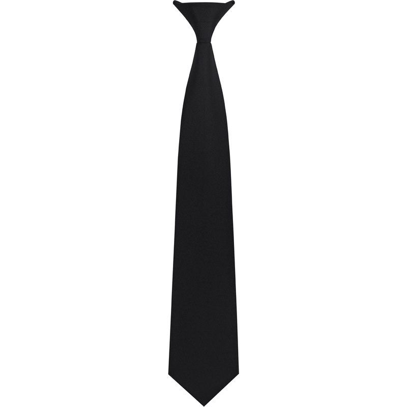 Clip-On Tie|007 – Black|Size Range – 12|Size Range – 14|Size Range – 16|Size Range – 18