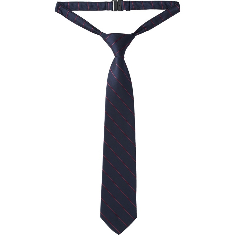 Clip-On Tie|171 – Navy with Red Pinstripe|Size Range – 10|Size Range – 12|Size Range – 14|Size Range – 16