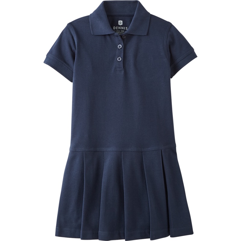 Pleated Piqu Polo Dress|067 – Navy|Toddler – TD3 Toddler 3 Youth 2XS|Toddler – TD4 Toddler 4|Youth – YXS Youth Size 5-6|Youth – YS Youth Size 7-8|Youth – YM Youth Size 10|F8L