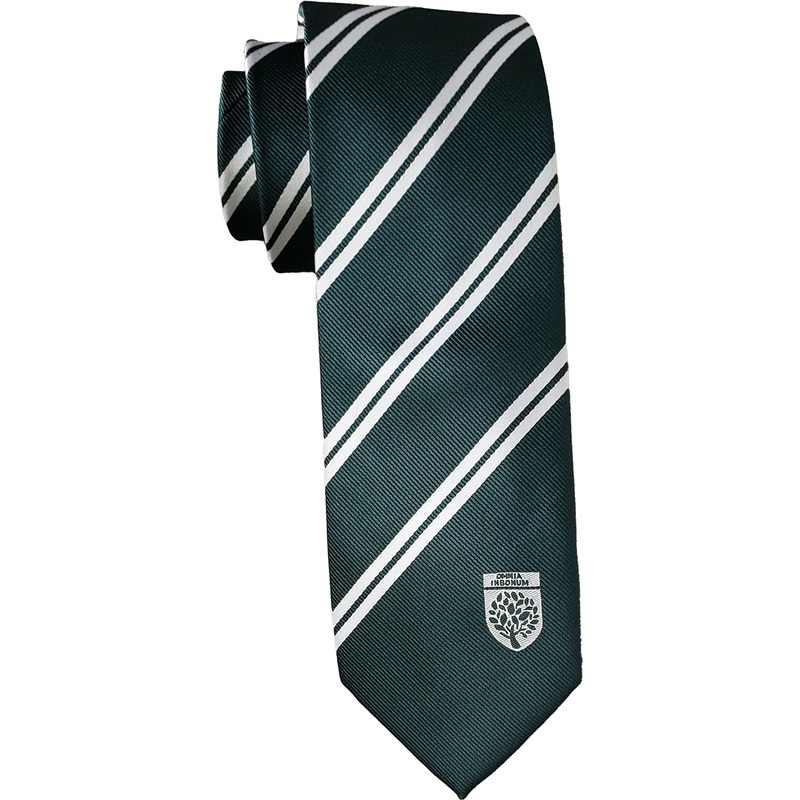 Traditional Necktie|DGW – Dark Green with White Stripes|Size Range – 44|Size Range – 48|Size Range – 54|Size Range – 57