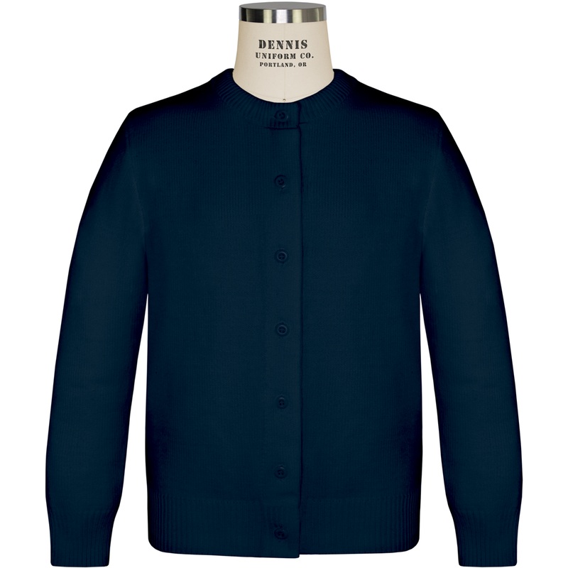 Long Sleeve Crew Neck Button Cardigan