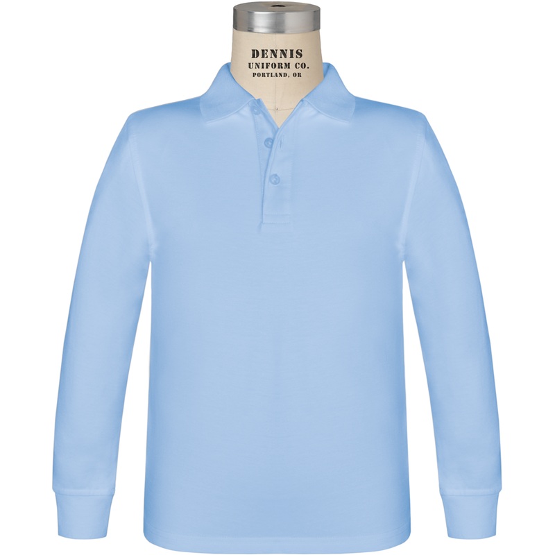 Long Sleeve Jersey Polo|055 – Light Blue|119 – White|Toddler – TD3 Toddler 3-4 – Youth 2XS|Little Kids – YXS Youth Size 5-6|Big Kids – YS Youth Size 7-8|Big Kids – YM Youth Size 10|Big Kids – YL Youth Size 12|Big Kids – YXL Youth Size 14-16|Adult Unisex –