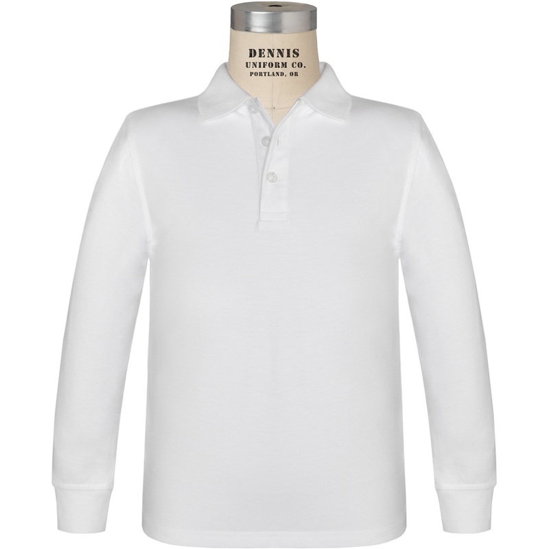 Long Sleeve Jersey Polo|119: White|Little Kids: Y2XS Youth Size 3-4|Little Kids: YXS Youth Size 5-6|Big Kids: YS Youth Size 7-8|Big Kids: YM Youth Size 10|Big Kids: YL Youth Size12|Big Kids: YXL Youth Size 14-16|Adult Unisex: AS Adult|Adult Unisex: AM Adu