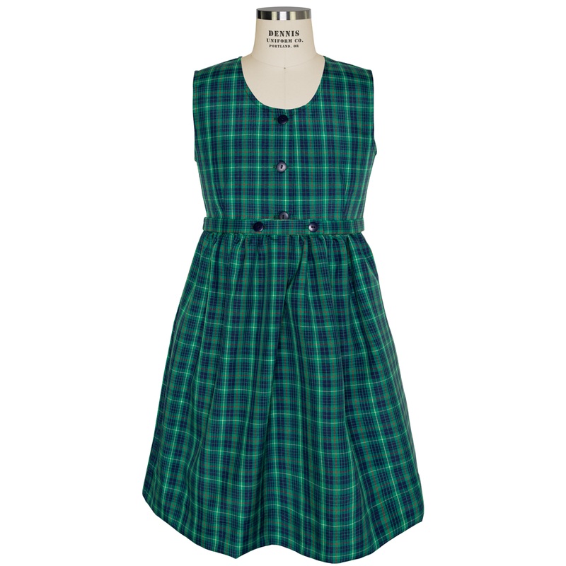 Button Front Gathered Skirt Jumper