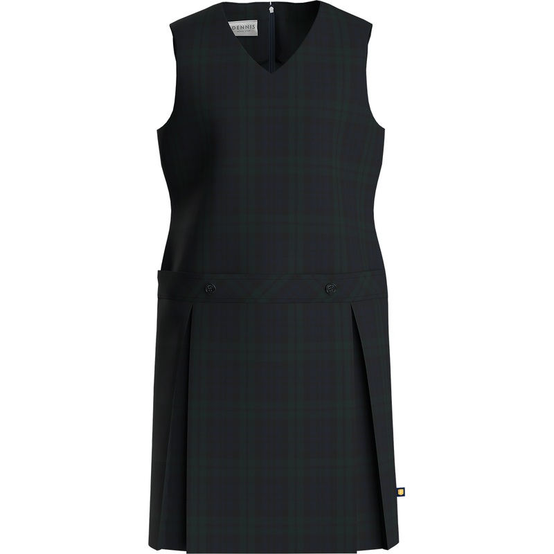 V-Neck Drop Waist Jumper|185 – Blackwatch Plaid|Youth – G3 Girls  Size 3|Youth – G4 Girls  Size 4|Youth – G5 Girls  Size 5|Youth – G6 Girls  Size 6|Youth – G7 Girls  Size 7|Youth – G8 Girls  Size 8|Youth – G10 Girls  Size 10|Youth – G12 Girls  Size 12|You