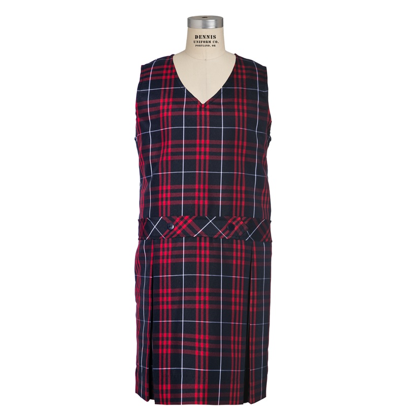 V-Neck Drop Waist Jumper|310 – Hamilton Plaid|Youth – G3 Girls  Size 3|Youth – G4 Girls  Size 4|Youth – G5 Girls  Size 5|Youth – G6 Girls  Size 6|Youth – G7 Girls  Size 7|Youth – G8 Girls  Size 8|Youth – G10 Girls  Size 10|Youth – G12 Girls  Size 12|Youth