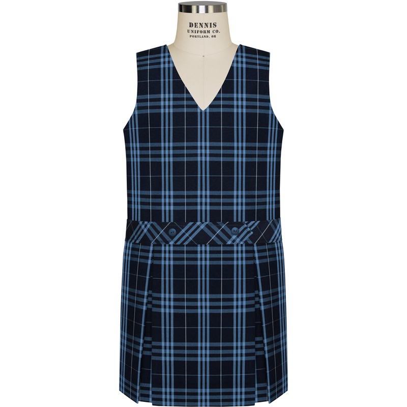 V-Neck Drop Waist Jumper|407 – Lincoln Plaid|Youth – G3 Girls  Size 3|Youth – G4 Girls  Size 4|Youth – G5 Girls  Size 5|Youth – G6 Girls  Size 6|Youth – G7 Girls  Size 7|Youth – G8 Girls  Size 8|Youth – G10 Girls  Size 10|Youth – G12 Girls  Size 12|Youth