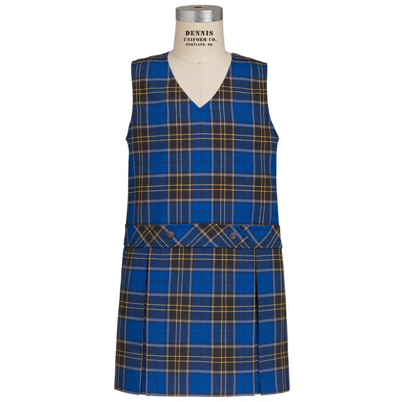 V-Neck Drop Waist Jumper|460 – Mayfair Plaid|Toddler – G2 Girls  Size 2|Youth – G3 Girls  Size 3|Youth – G4 Girls  Size 4|Youth – G5 Girls  Size 5|Youth – G6 Girls  Size 6|Youth – G7 Girls  Size 7|Youth – G8 Girls  Size 8|Youth – G10 Girls  Size 10|Youth