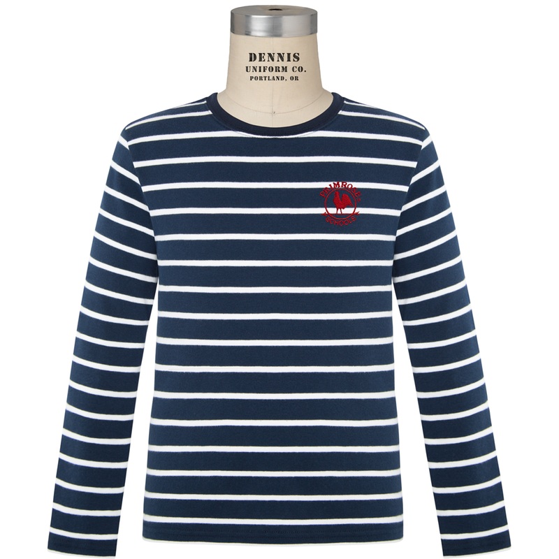 Striped Long Sleeve T-Shirt|808 – Navy-White Stripe|Toddler – Y3XS Toddler 2 – Youth 3XS|Toddler – Y2XS Toddler 3-4 – Youth 2XS|Youth – YXS Youth Size 5-6|Youth – YS Youth Size 7-8|Youth – YM Youth Size 10|SR1