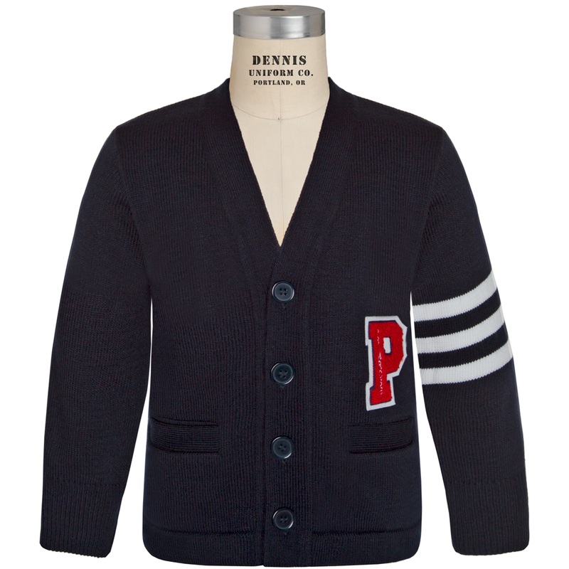 Varsity Sweater|808 – Navy-White Stripe|Toddler – Y3XS Toddler 2 – Youth 3XS|Toddler – Y2XS Toddler 3-4 – Youth 2XS|Youth – YXS Youth Size 5-6|Youth – YS Youth Size 7-8|Youth – YM Youth Size 10|SR5