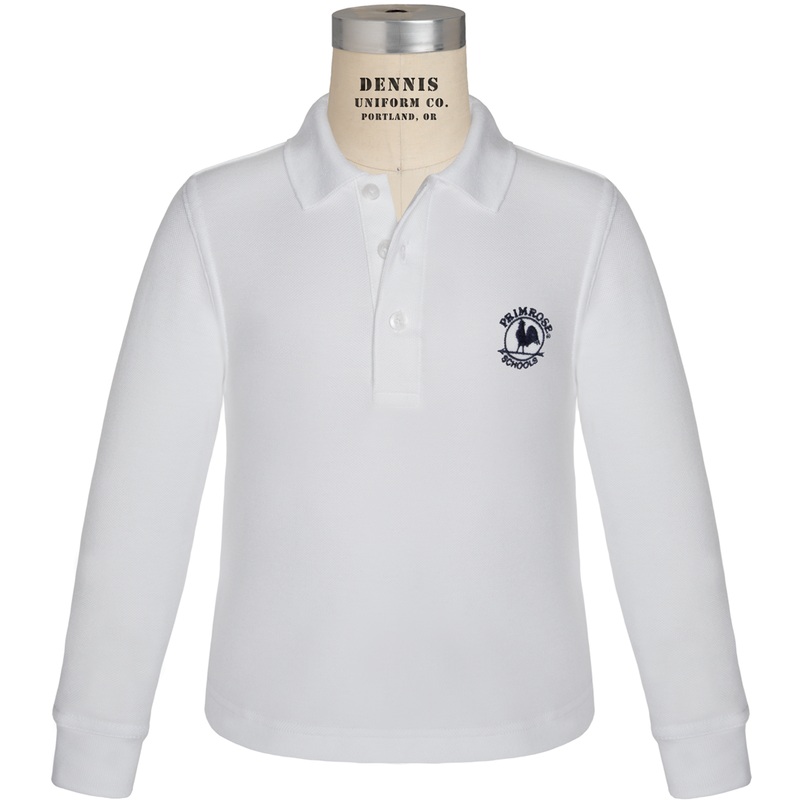 Long Sleeve Piqu Polo|119 – White|Toddler – TD2 Toddler 2 – Youth 3XS|Toddler – TD3 Toddler 3 Youth 2XS|Toddler – TD4 Toddler 4|Youth – YXS Youth Size 5-6|Youth – YS Youth Size 7-8|Youth – YM Youth Size 10|Youth – YL Youth Size 12|SR8