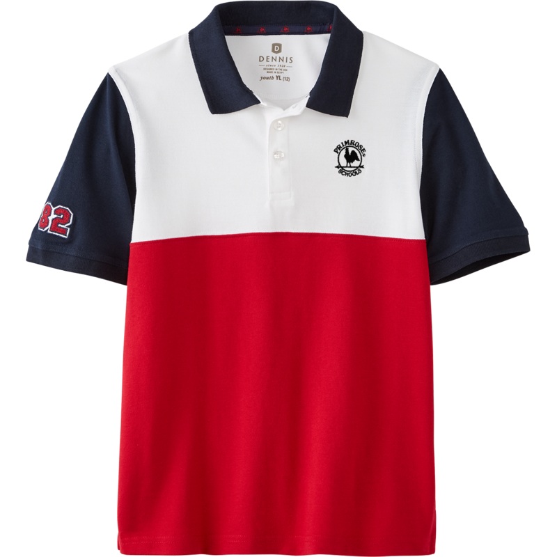 Short Sleeve Color Block Piqu Polo